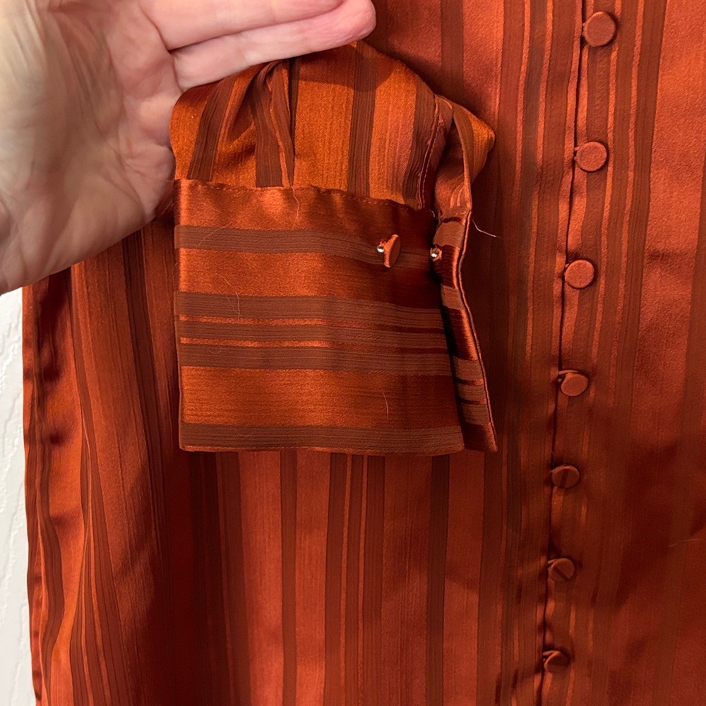 Chico's Rich Orange Blouse - Picture 4 of 6